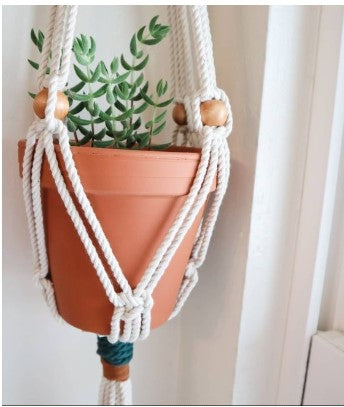 Macrame Plant Holder - Large Beaded