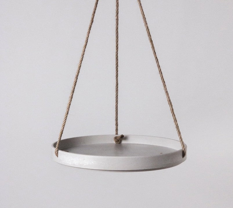 White Stone Hanging Tray 10"