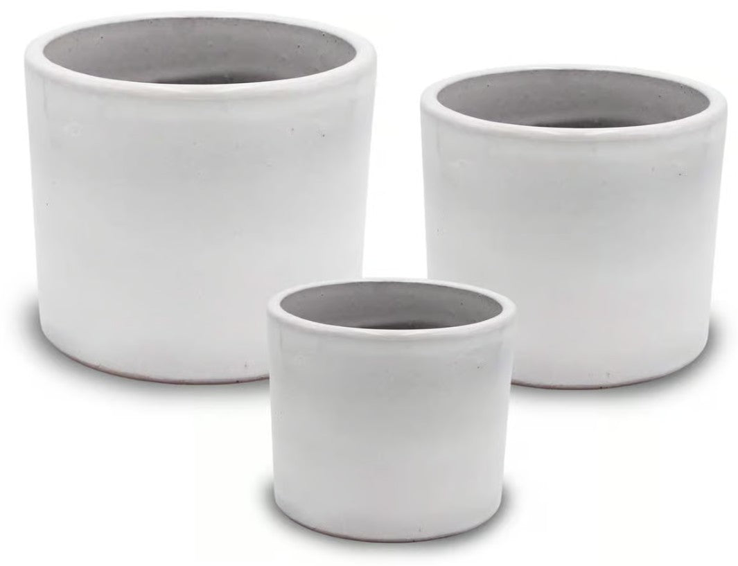 White Cylinder Pots